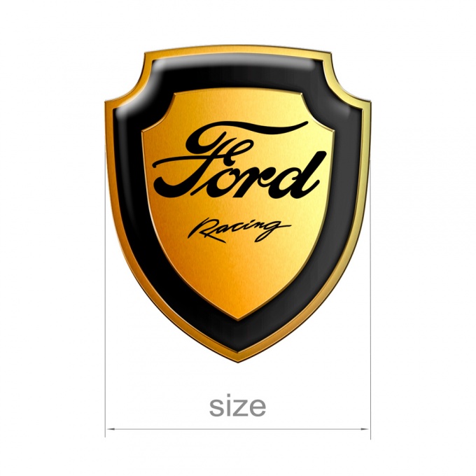 Ford Racing Silicone Sticker Gold Effect | Domed Emblems | Stickers | X ...