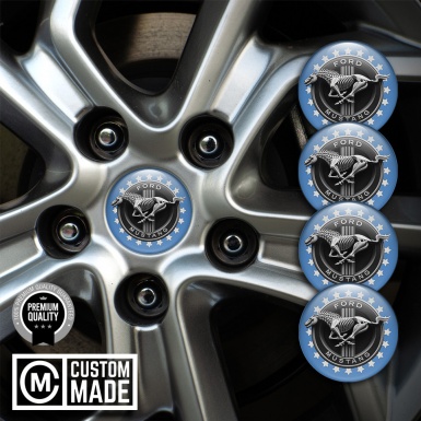 Ford Mustang Wheel Emblems Blue ring