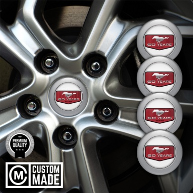 Ford Mustang Wheel Stickers for Center Caps jubilee model with gray ring