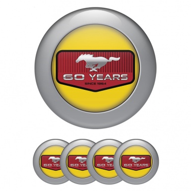 Ford Mustang Emblems for Wheel center caps jubilee model with yellow gray