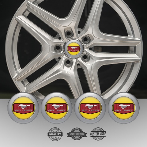 Ford Mustang Emblems for Wheel center caps jubilee model with yellow gray