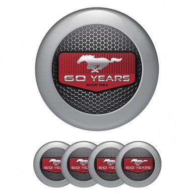 Ford Mustang Emblems for Wheel center caps Black mesh Gray ring