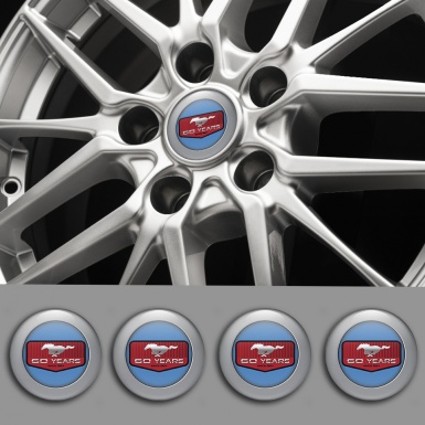 Ford Mustang Emblems for Wheel center caps 60 Years blue with gray ring