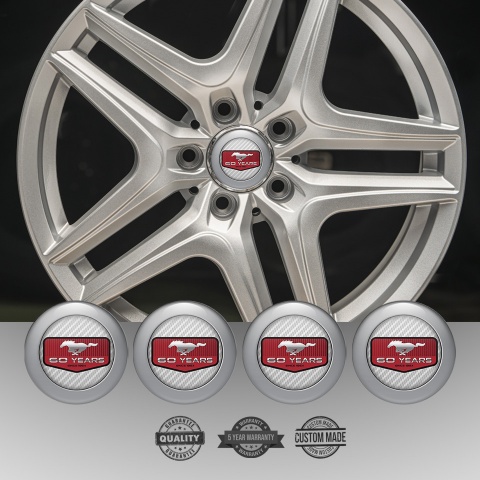 Ford Mustang Wheel Emblems for Center Caps gray carbon