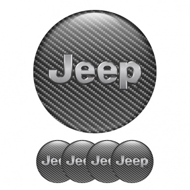 Jeep Center Hub Dome Stickers Carbon