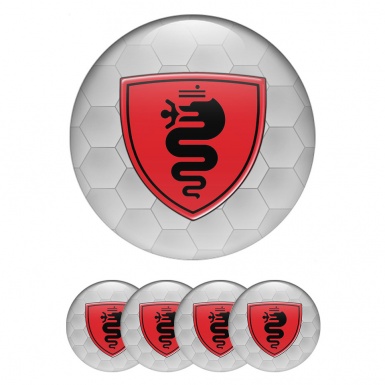 Alfa Romeo Silicone Emblems Gray honeycomb design 