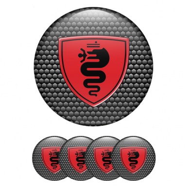 Alfa Romeo Silicone Emblems Backs honeycomb Black