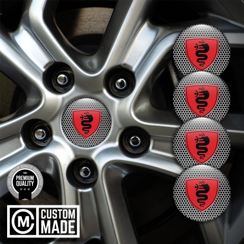 Alfa Romeo Wheel Stickers for Center Caps honeycomb White Black