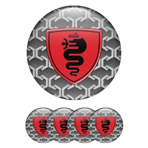 Alfa Romeo Emblems Center Cap Background 3D-1 Gray