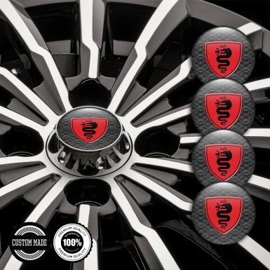 Alfa Romeo Center Caps Wheel Emblem Design 3D Black