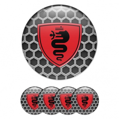 Alfa Romeo Emblems Center Cap Gray hexagons