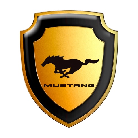Ford Mustang GT Shield Silicone Sticker Gold Metallic Effect