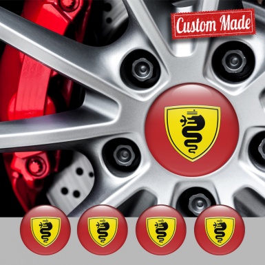 Alfa Romeo Emblems for Wheel center caps Red Yellow Black