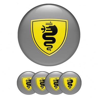 Alfa Romeo Silicone Emblems Gray Yellow Black