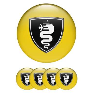 Alfa Romeo Emblem for Center Caps Yellow with Black and White logo