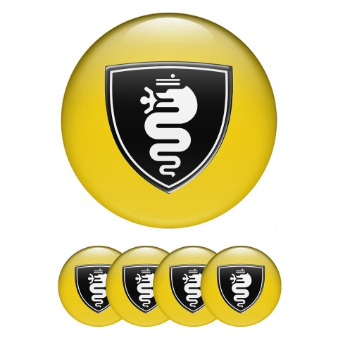 Alfa Romeo Emblem for Center Caps Yellow with Black and White logo