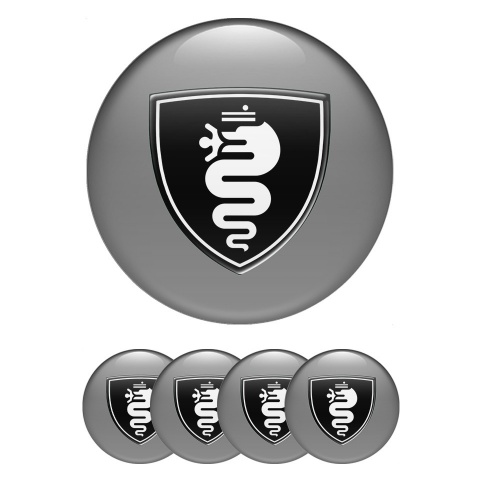 Alfa Romeo Silicone Emblems Gray with Black and White logo