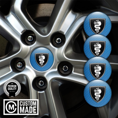 Alfa Romeo Wheel Emblem for Center Caps Design Blue honeycomb White logo