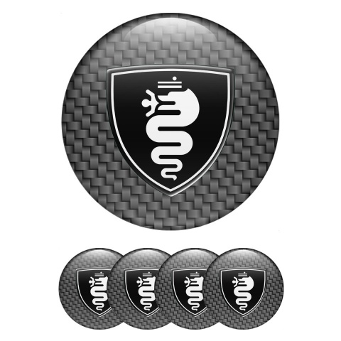 Alfa Romeo Silicone Emblems  Gray background with White logo