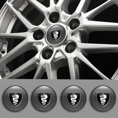 Alfa Romeo Center Caps Wheel Emblem 3D Design White logo