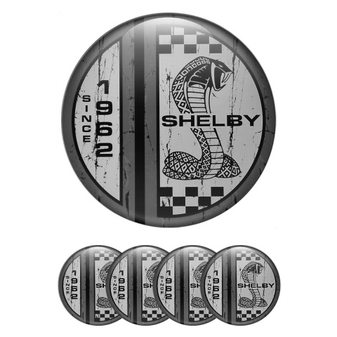 Ford Shelby Wheel Stickers for Center Caps Gray Black 1962 