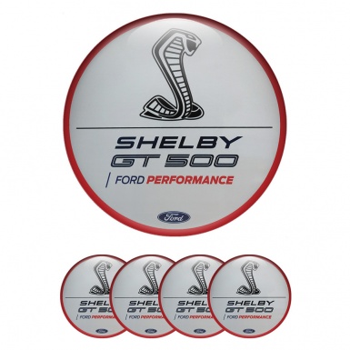 Ford Shelby Wheel Hub Emblems Grey Background GT 500