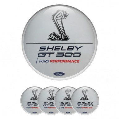 Ford Shelby Wheel Emblems Grey Background with White ring