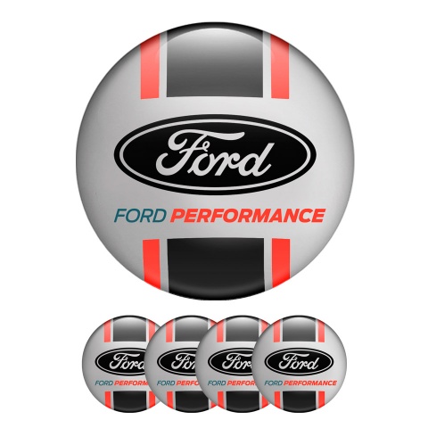 Ford Performance Silicone Stickers Black Logo