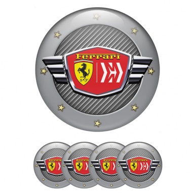 Ferrari Emblem for Wheel center caps Grey carbon 