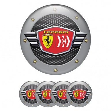 Ferrari Silicone Emblems with honeycomb Gray ring with stars