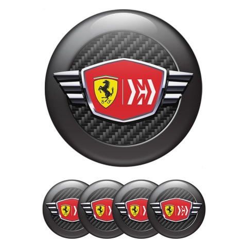 Ferrari Wheel Emblems for Center Caps Design Black 