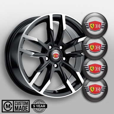 Ferrari Silicone Emblems Gray center with Black ring 