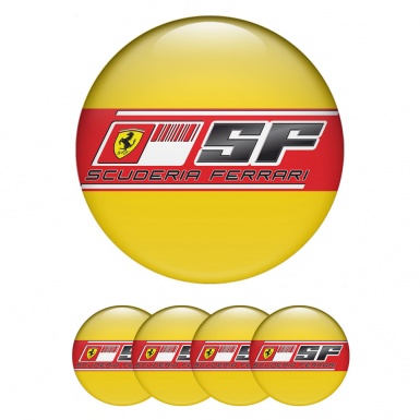 Ferrari Center Caps Wheel Emblem Design Yellow SF