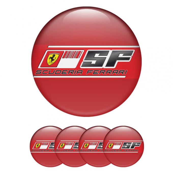 Ferrari Wheel Emblems for Center Caps Edition SF Red