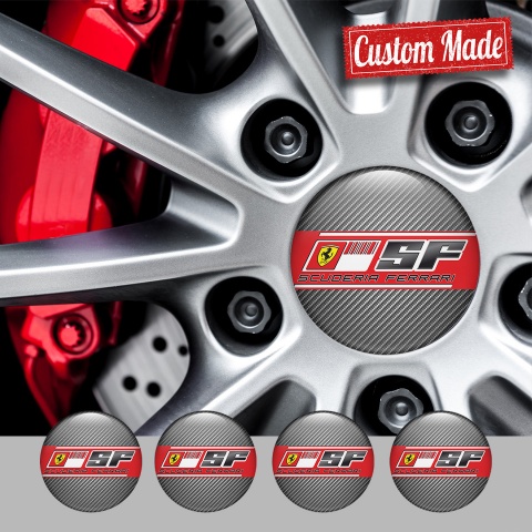 Ferrari Wheel Emblem for Center Caps Background carbon SF