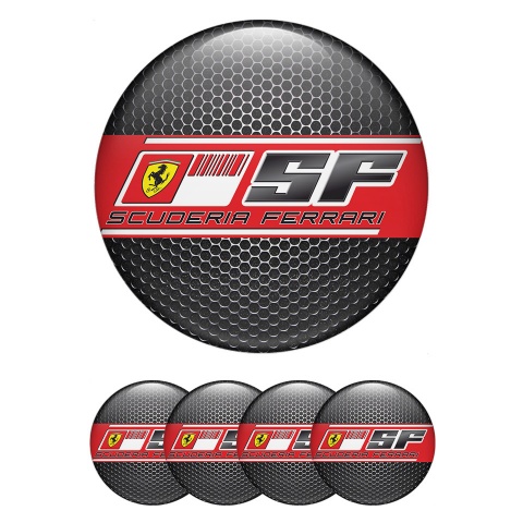 Ferrari Center Caps Wheel Emblem honeycomb Black SF