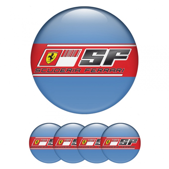 Ferrari Emblems for Wheel center caps Background Blue SF