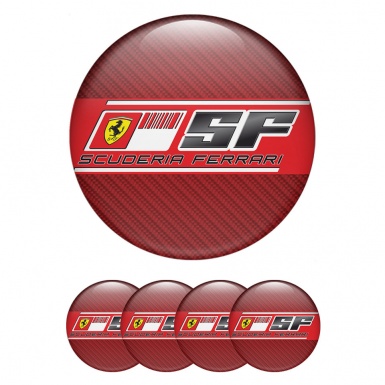 Ferrari Emblem for Center Caps Red carbon SF 