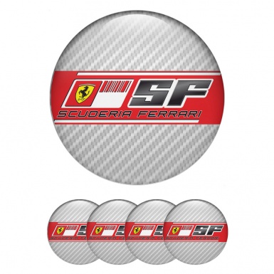 Ferrari Wheel Emblems Light Gray carbon SF