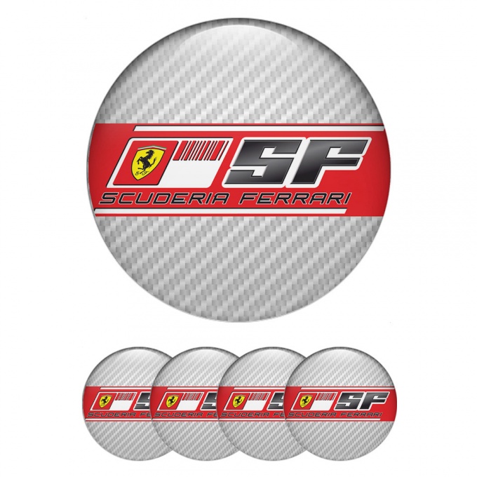 Ferrari Wheel Emblems Light Gray carbon SF