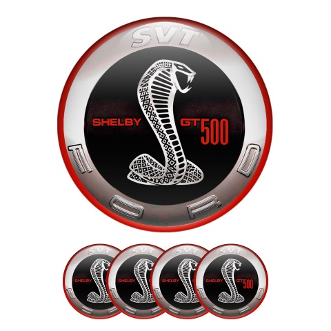 Ford Shelby GT 500 Silicone Stickers Wheel Cap Red