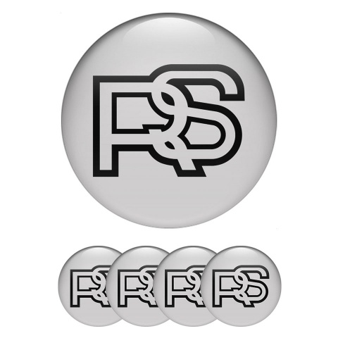 Ford RS Wheel Emblems for Center Caps Grey edition