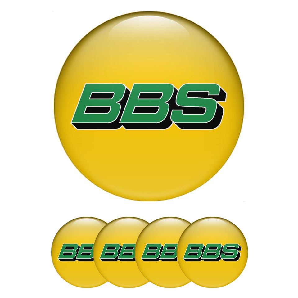 BBS Wheel Emblems for Center Caps Yellow Green Design | Wheel Emblems ...