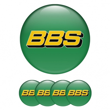 BBS Emblems for Wheel Center Caps Green Yellow Design