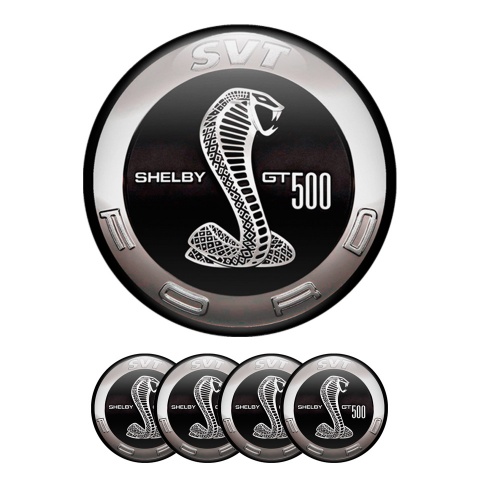 Ford Shelby GT 500 Silicone Stickers Wheel Cap Black Ring