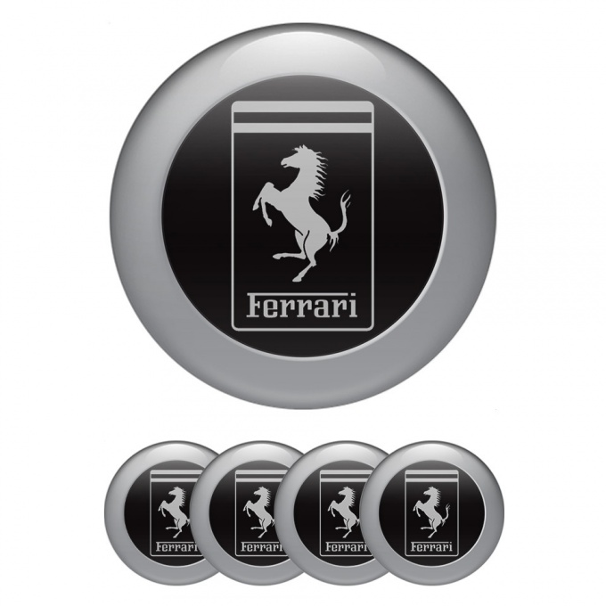 Ferrari Silicone emblems Black with Gray logo