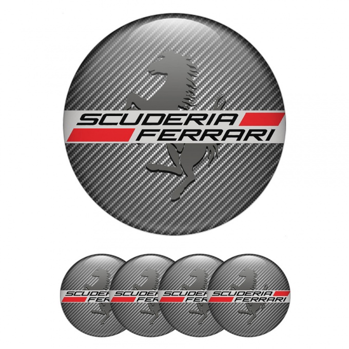 Ferrari Silicone Emblems Design carbon with Gray logo