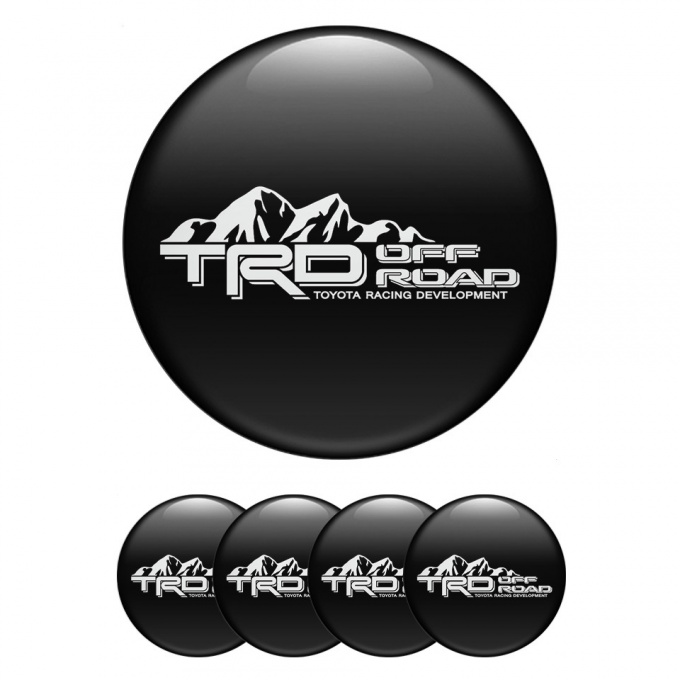 Toyota TRD Silicone Emblems Black with White logo OFF ROAD