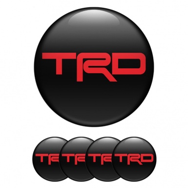 Toyota TRD Center Caps Wheel Emblem Black with Red logo