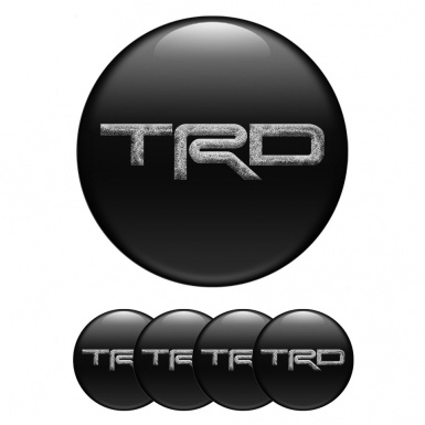 Toyota TRD Domed Stickers for Wheel center caps Black with gray logo